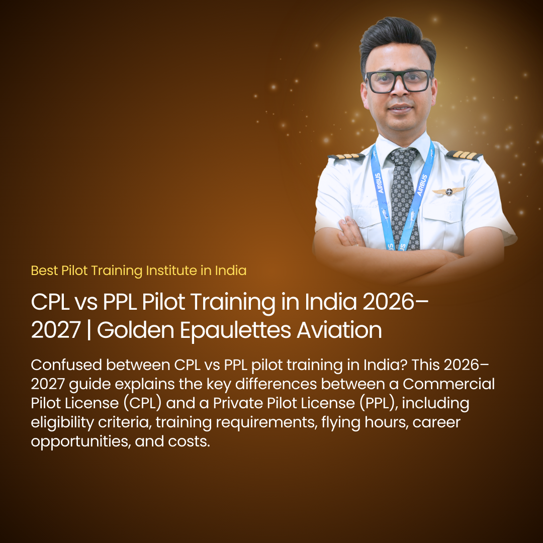 CPL vs PPL Pilot Training in India 2026–2027 | Golden Epaulettes Aviation